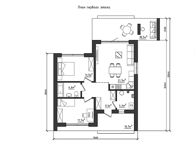 Проект каменного дома К-92