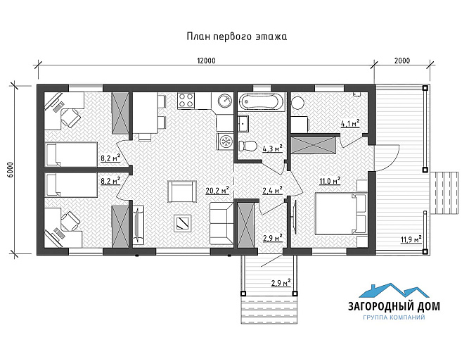 Проект каркасного дома КД-72/2