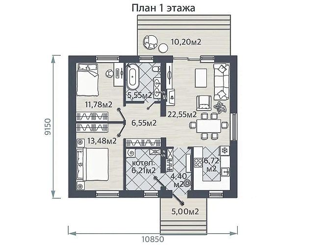 Проект каменного дома К-77/1