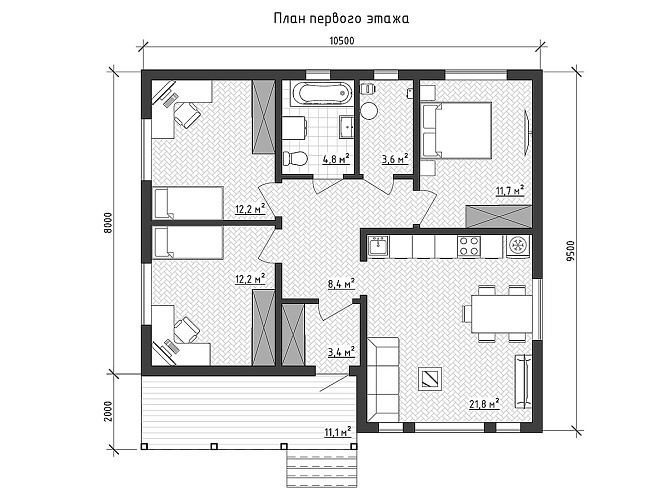 Проект каркасного дома КД-100/1