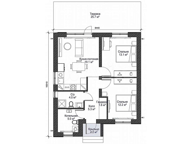 Проект каменного дома К-60/1