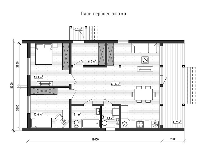 Проект каркасного дома КД-112