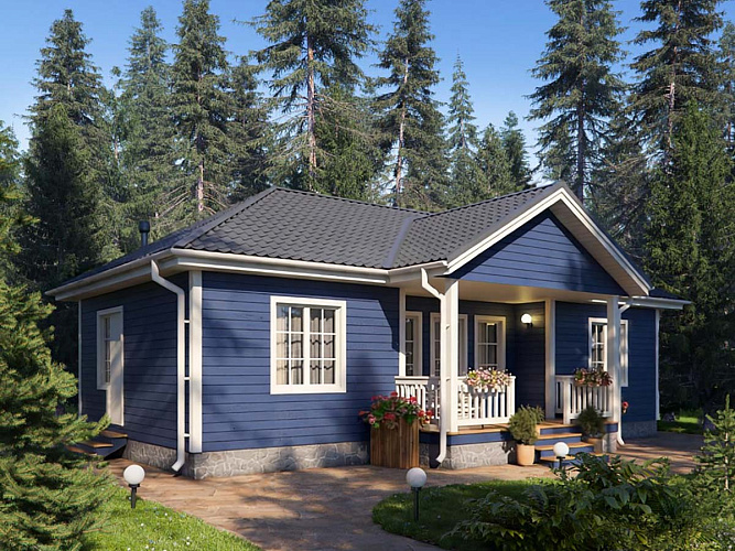 Проект каркасного дома КД-70